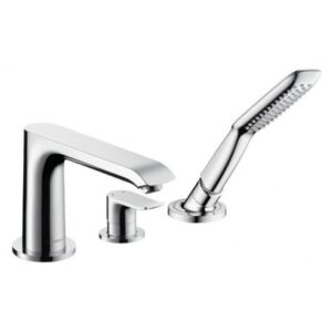 Hansgrohe Metris páková trojotvorová vaňová batéria na okraj vane výtok 220mm chróm (k telesu 13437180)