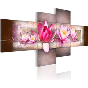 Obraz na plátne - Delicate water lilies 200x90