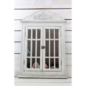 Drevená okenica so zrkadlom - sivá (41x59,5x3,5 cm)