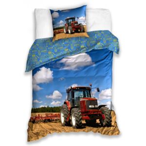 Posteľné obliečky Traktor na poli 140x200/70x90 cm