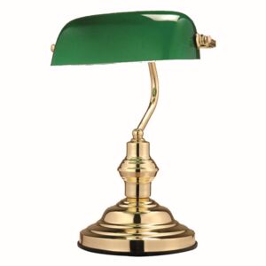 GLOBO 2491 | Antique Globo stolové svietidlo 36cm prepínač 1x E27 zlatý, zelená