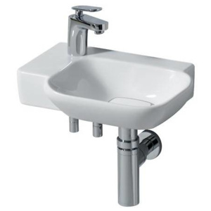 Keramag myDay - Umývadielko bez prepadu, 400 mm x 280 mm, biele – umývadlo, s otvorom vpravo 125540000