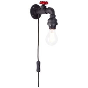 BRILLIANT 96846/06 | Torchlamp Brilliant rameno stenové svietidlo prepínač 1x E27 čierna, červená