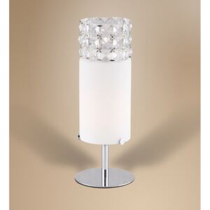 MAXLIGHT T0314-01A | Royal Maxlight stolové svietidlo 32cm prepínač 1x G9 chróm, biela, priesvitné