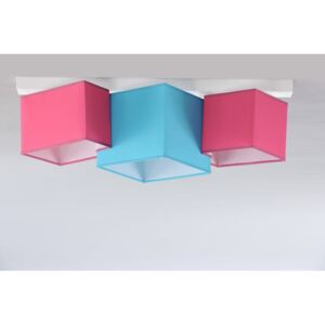 NAMAT 3760 | N3K-Puzzle Namat stropné svietidlo 3x E27 biela, tyrkysová, ružové