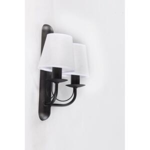 NAMAT 3265 | Fiora Namat rameno stenové svietidlo 2x E14 matná čierna, biela priesvitná