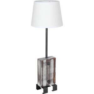 ALDEX 921B | Thor Aldex stolové svietidlo 58cm prepínač 1x E14 rustikálna, grafit, biela