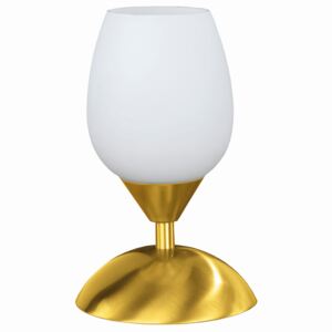 WOFI 814101320500 | Flame Wofi stolové svietidlo 19,5cm dotykový prepínač s reguláciou svetla regulovateľná intenzita svetla 1x E14 matné zlato, biela