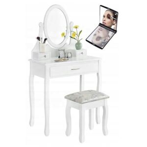 Toaletný stolík EVELIN WHITE + stolička