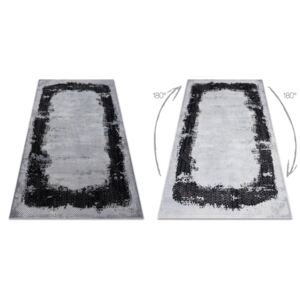 Koberec CORE A004 Ramka - čierny / svetlosivý - 80x150 cm