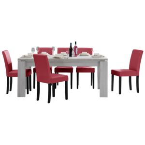 [en.casa]® Rustikálny dubový jedálenský stôl HTFU-2333 so 6 stoličkami HTMY-9702