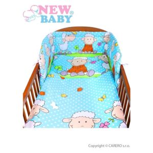 3-dielne posteľné obliečky New Baby 90/120 cm tyrkysové s ovečkou
