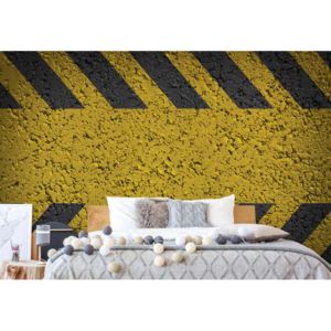 Fototapeta - Yellow Road Markings Grunge Vliesová tapeta - 254x184 cm