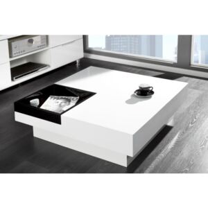 Konferenčný stôl 18772 80x80cm Bielo/čierny-Komfort-nábytok