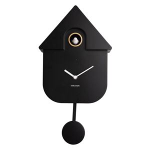 KARLSSON Nástenné hodiny Modern Cuckoo ABS – čierna