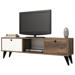 TV stolík SERENAT orech/čierna/biela