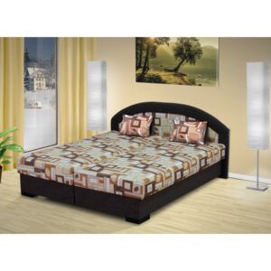 Nabytekmorava Manželská posteľ s úložným priestorom Lenka 160x200 cm Barva: hnědá/Mega 002 hnědá
