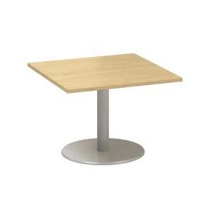 Konferenčný stôl Alfa 400 so sivým podnožím, 80 x 80 x 50,7 cm, dezén divoká hruška