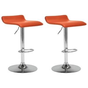 Barové stoličky 2 ks oranžové umelá koža