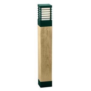 NORLYS 1413BG | Halmstad Norlys stojaté svietidlo 85cm 1x E27 IP65 antická čierna, zelená, drevo