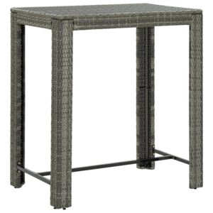 Záhradný barový stolík sivý 100x60,5x110,5 cm polyratanový