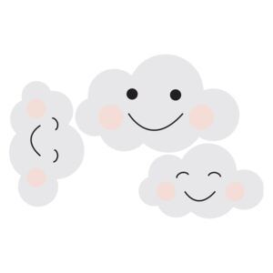 Sada 3 nástenných samolepiek Dekornik Clouds Smile