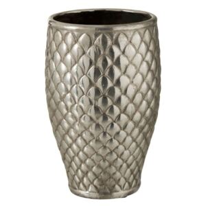 Strieborná kovová váza Checkered small - Ø19,5 * 30 cm