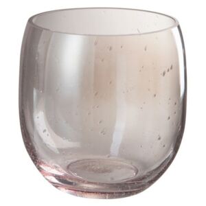 Ružová sklenená váza Bubble - Ø 17*17 cm