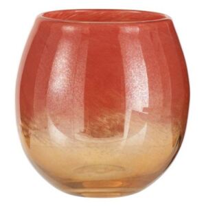Oranžová sklenená váza / svietnik Oriental orange - Ø 20*18cm