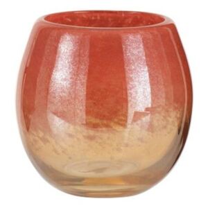 Oranžová sklenená váza / svietnik Oriental orange - Ø 14 * 14cm