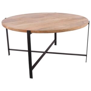 Kovový konferenčný stôl Malmo s drevenou doskou - Ø80 * 40cm