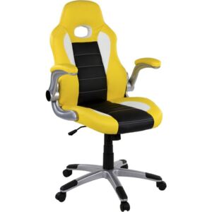 Kancelárska stolička GT Stripes Series žltá/čierna/biela