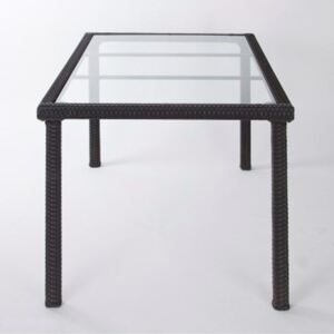 Stůl Lubango hliník/sklo/polyratan,antracit 150 x 90 x 75 cm