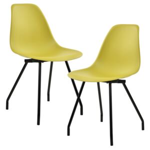 [en.casa] Jedálenské stoličky 2 x AAES-0505 horčicovo žlté