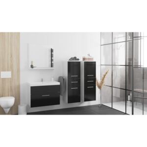 MEBLINE Kúpeľňový nábytok LUPO MINI biely / čierny lesk