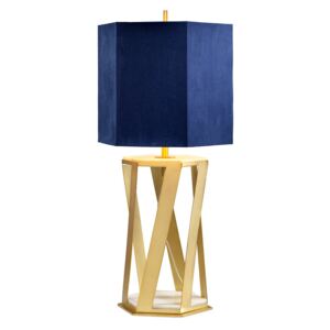 ELSTEAD APOLLO/TL | Apollo-EL Elstead stolové svietidlo 87cm prepínač 1x E27 zlaté,matné, biely mramor, námornícka modrá