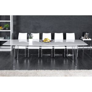 Biely rozkladací jedálenský stôl Continental vysokolesklý 100 x 170-270cm »