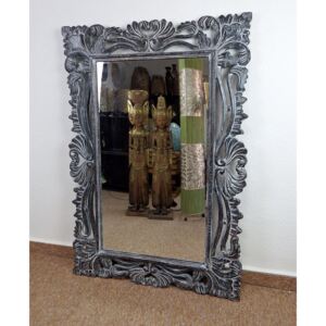 Zrkadlo MAGIC čierne, exotické drevo, ručná práca, 120x80 cm