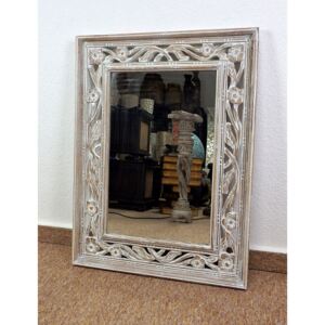 Zrkadlo ORCHID, hnedá natural, exotické drevo, ručná práca, 80x60 cm