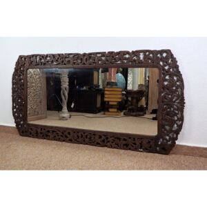 Zrkadlo THAI DREAM hnedá tmavá, teakové drevo, ručná práca, 150x76 cm