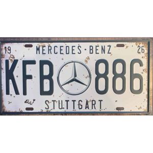 Ceduľa Mercedes Benz Stuttgard 30,5cm x 15,5cm Plechová tabuľa