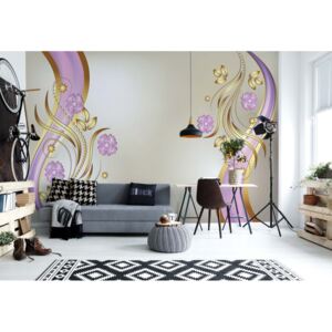 Fototapeta - Luxury Ornamental Floral Design Purple Papírová tapeta - 184x254 cm
