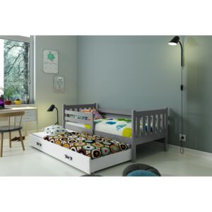 BMS Detská posteľ Carino s prístelkou Farba: Sivá / biela