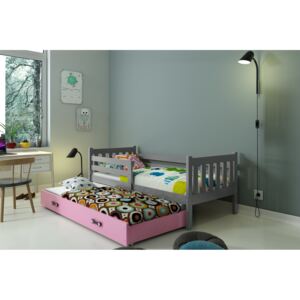 BMS Detská posteľ Carino s prístelkou Farba: Sivá / ružová