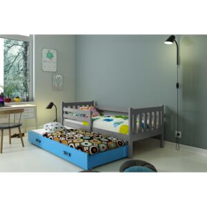 BMS Detská posteľ Carino s prístelkou Farba: Sivá / Modrá
