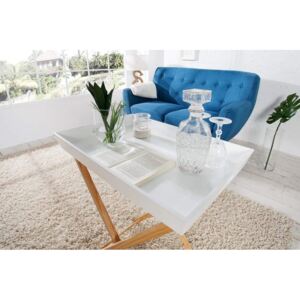 Biely drevený konferenčný stolík s podnosom Scandinavia 40 x 60 cm »