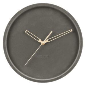 Tmavosivé zamatové nástenné hodiny Karlsson Lush, ø 30 cm