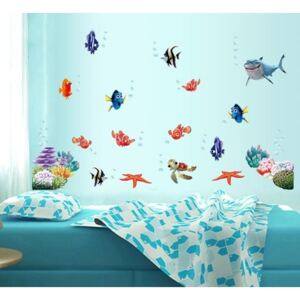 ZooYoo detská nálepka na stenu podmorský svet - rybičky zvitok 60 x 45 cm