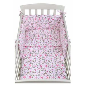 3-dielne posteľné obliečky New Baby 90/120 cm ružové motýle