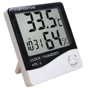 ISO LCD elektronický teplomer a vlhkomer, hodiny, budík, 3466